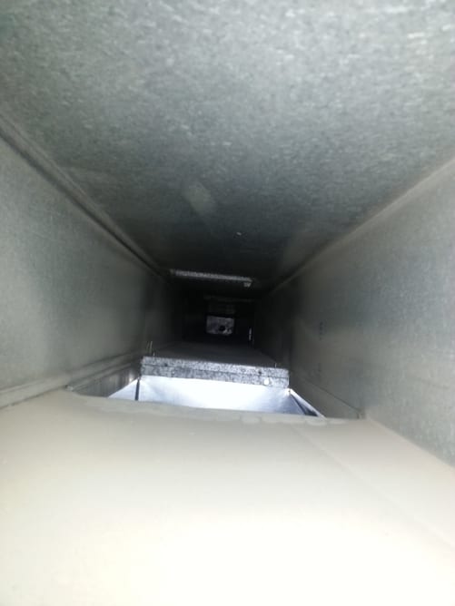 An internal view of an air duct cleaned and restored by Real Clean Air